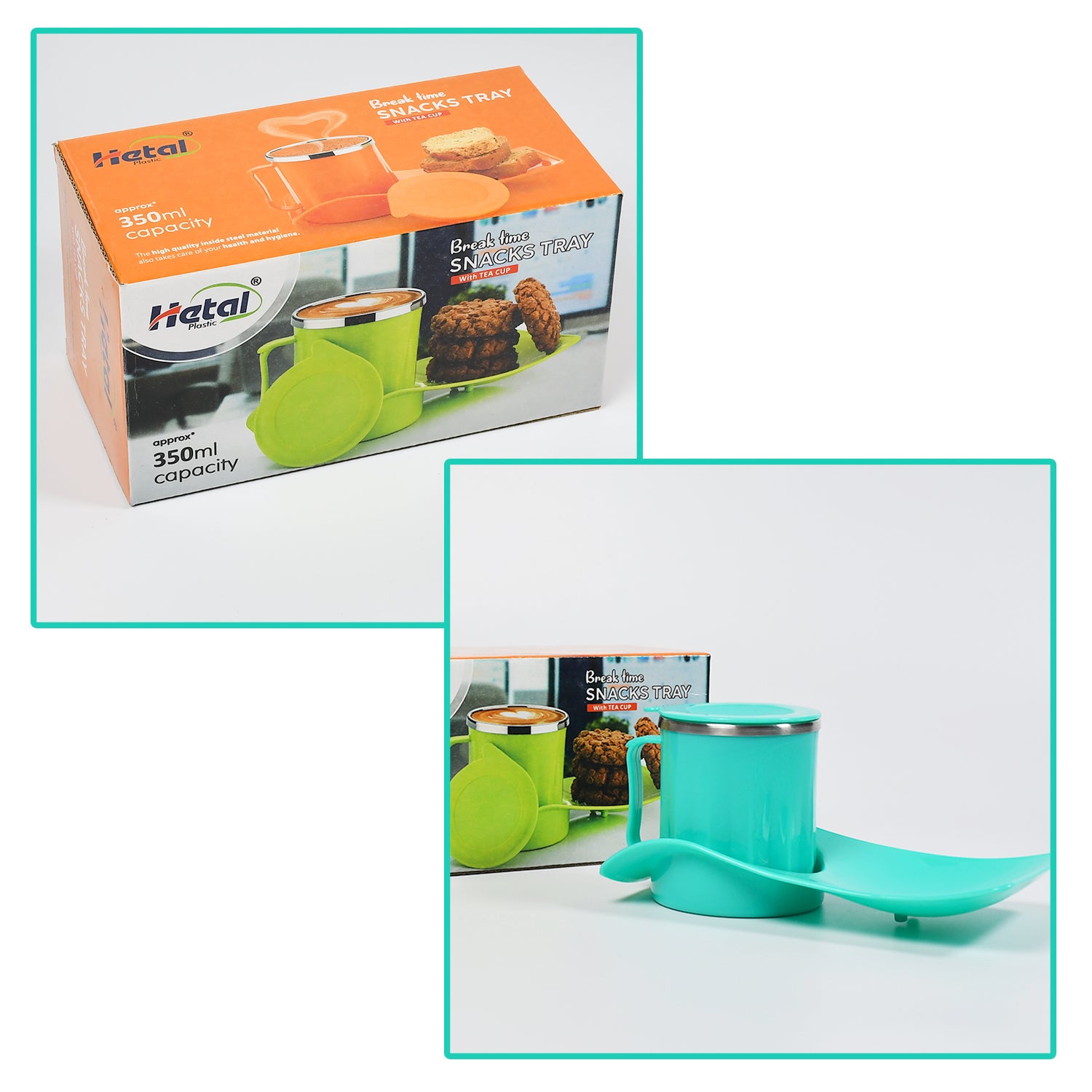 2851 Snacks Tray  Inside Steel Cup 350ml Break Time Tray For Kids  Home Use 2851 Snacks Tray  Inside Steel Cup 350ml Break Time Tray For Kids  Home Use